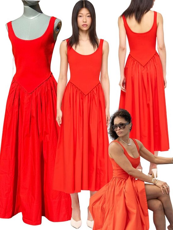 Ronny Kobo Collection Dresses & Skirts - 🆕 RONNY KOBO 🧿 NWT Verda Red Stretch Knit Dress, Poplin Skirt - Sz M (US6)